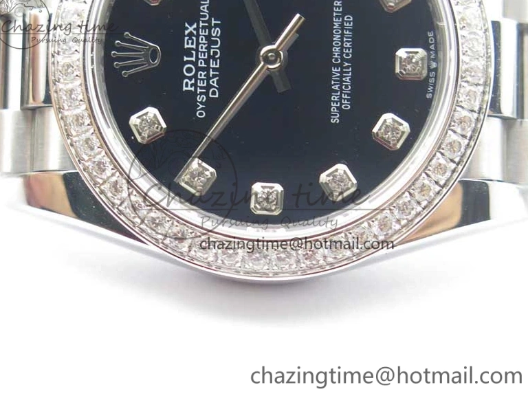 MiroTime 0405 Datejust 31mm 278275 SS Crystal Bezel BP Maker Best Edition Black Dial Crystal on SS President Bracelet Popular 3097